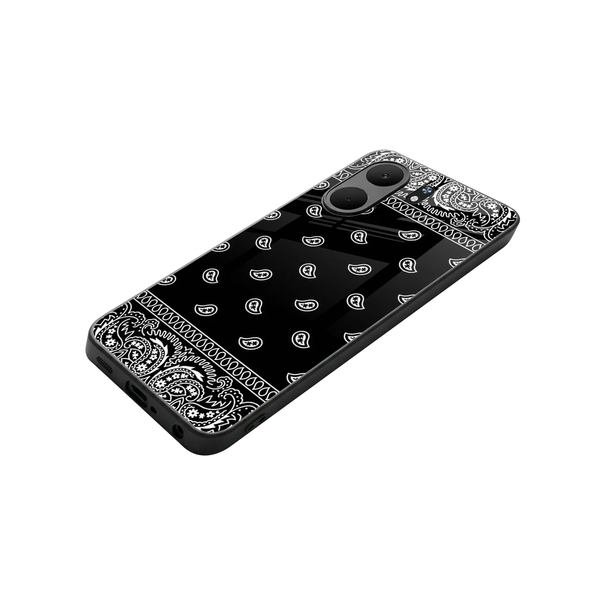 Paisley Black stylish phone case for oppo a5x 5g | glossy glass and slim fit