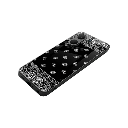 Paisley Black stylish phone case for oppo a5x 5g | glossy glass and slim fit