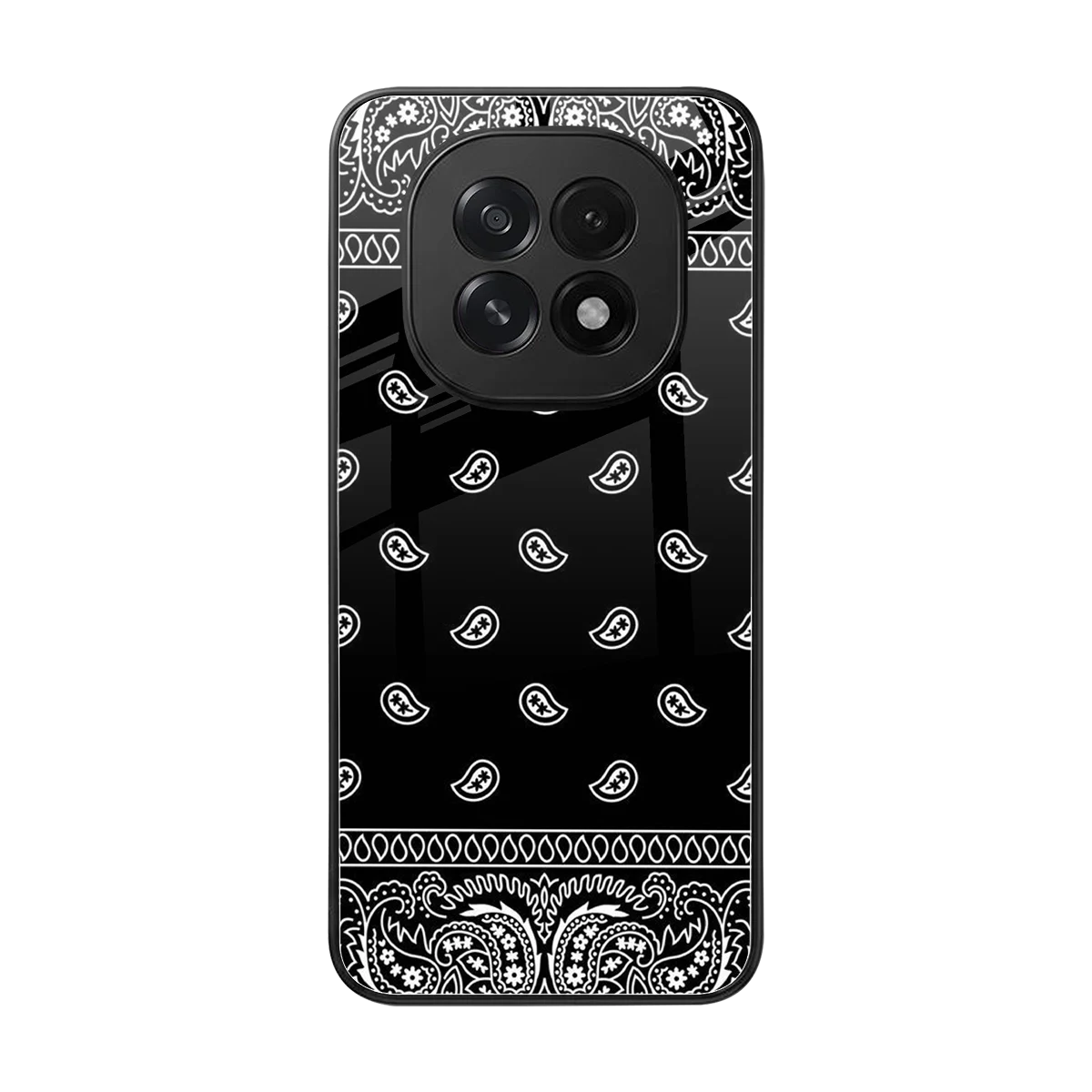 Paisley Black back phone cover | glass case for oppo f29 5g