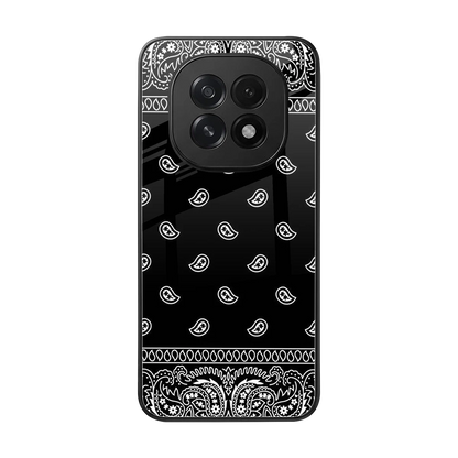 Paisley Black back phone cover | glass case for oppo f29 5g