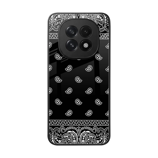 Paisley Black back phone cover | glass case for oppo f29 5g