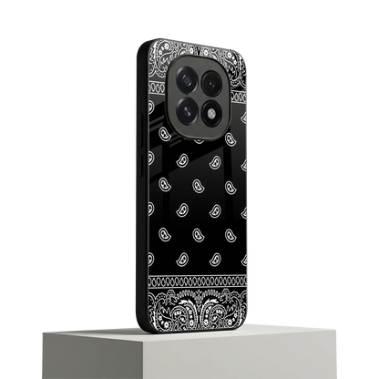 Paisley Black oppo f29 5g mobile cover | shockproof glass phone case