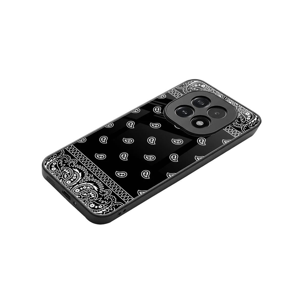 Paisley Black stylish phone case for oppo f29 5g | glossy glass and slim fit