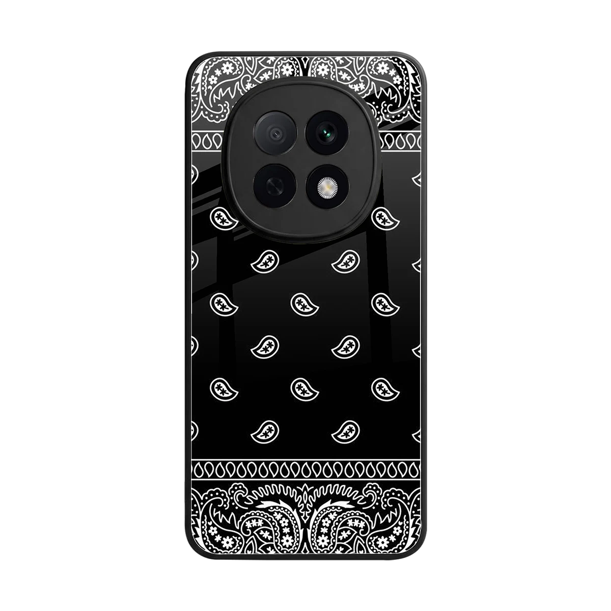 Paisley Black back phone cover | glass case for oppo f29 pro 5g