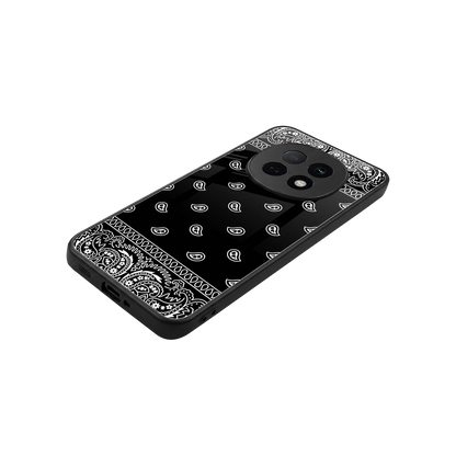 Paisley Black stylish phone case for oppo f29 pro 5g | glossy glass and slim fit