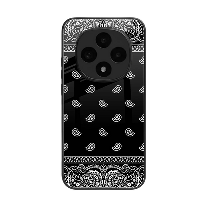 Paisley Black back phone cover | glass case for oppo f31 pro 5g