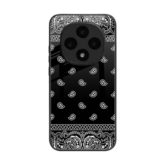 Paisley Black back phone cover | glass case for oppo f31 pro 5g