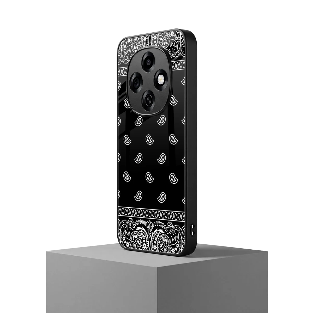 Paisley Black oppo f31 pro 5g mobile cover | shockproof glass phone case
