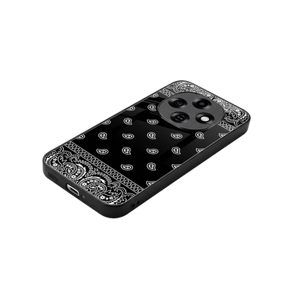 Paisley Black stylish phone case for oppo f31 pro 5g | glossy glass and slim fit