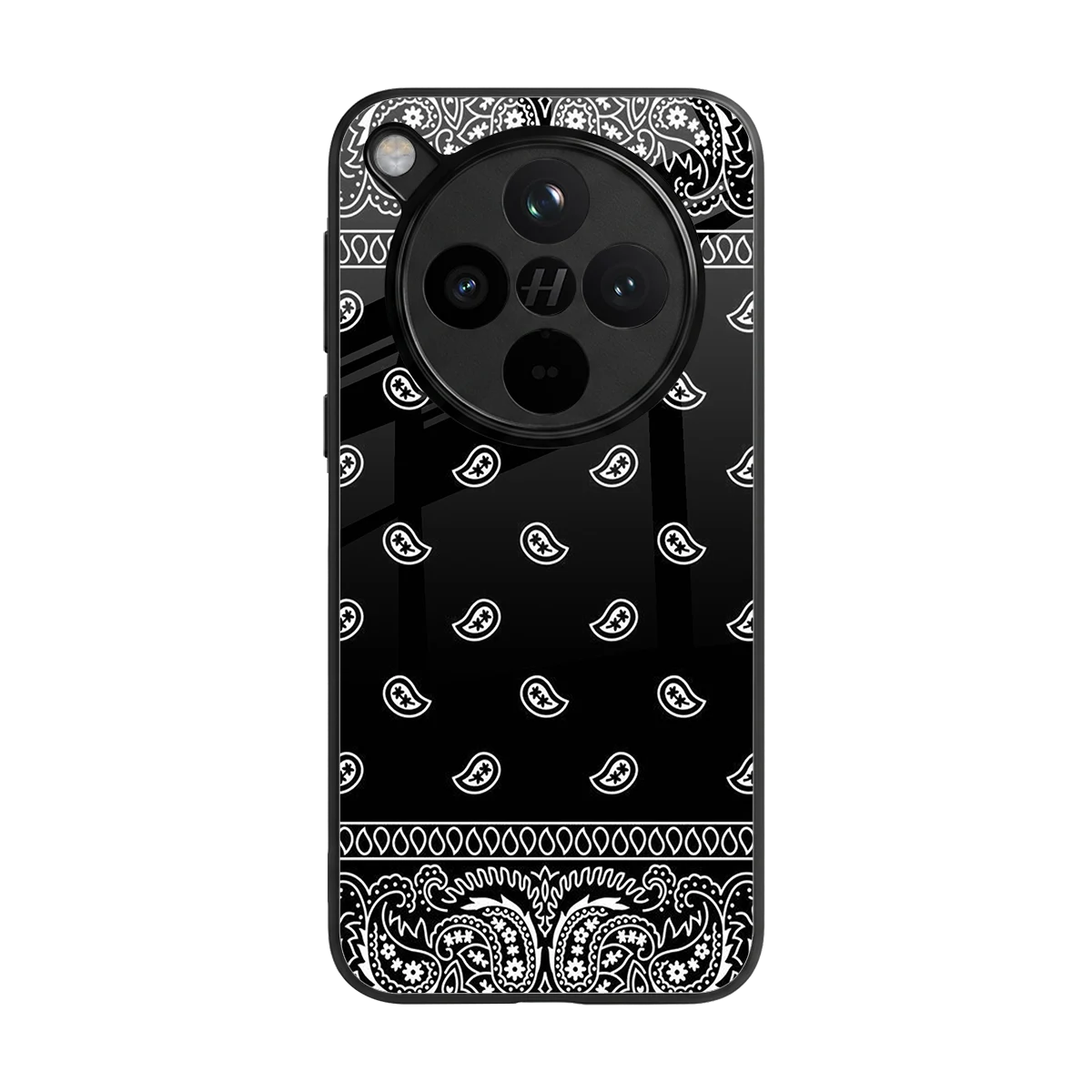 Paisley Black back phone cover | glass case for oppo find x8