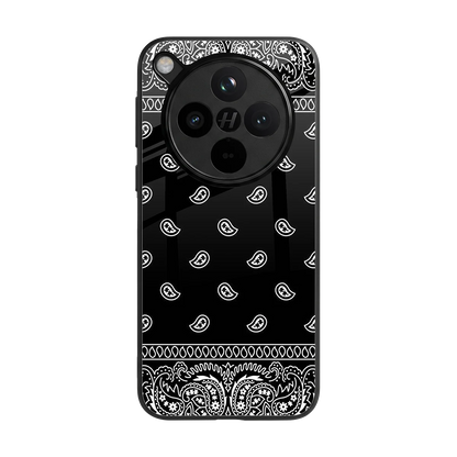 Paisley Black back phone cover | glass case for oppo find x8