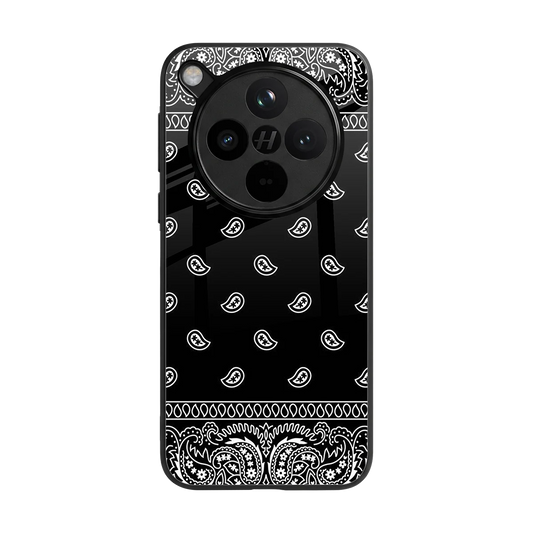 Paisley Black back phone cover | glass case for oppo find x8