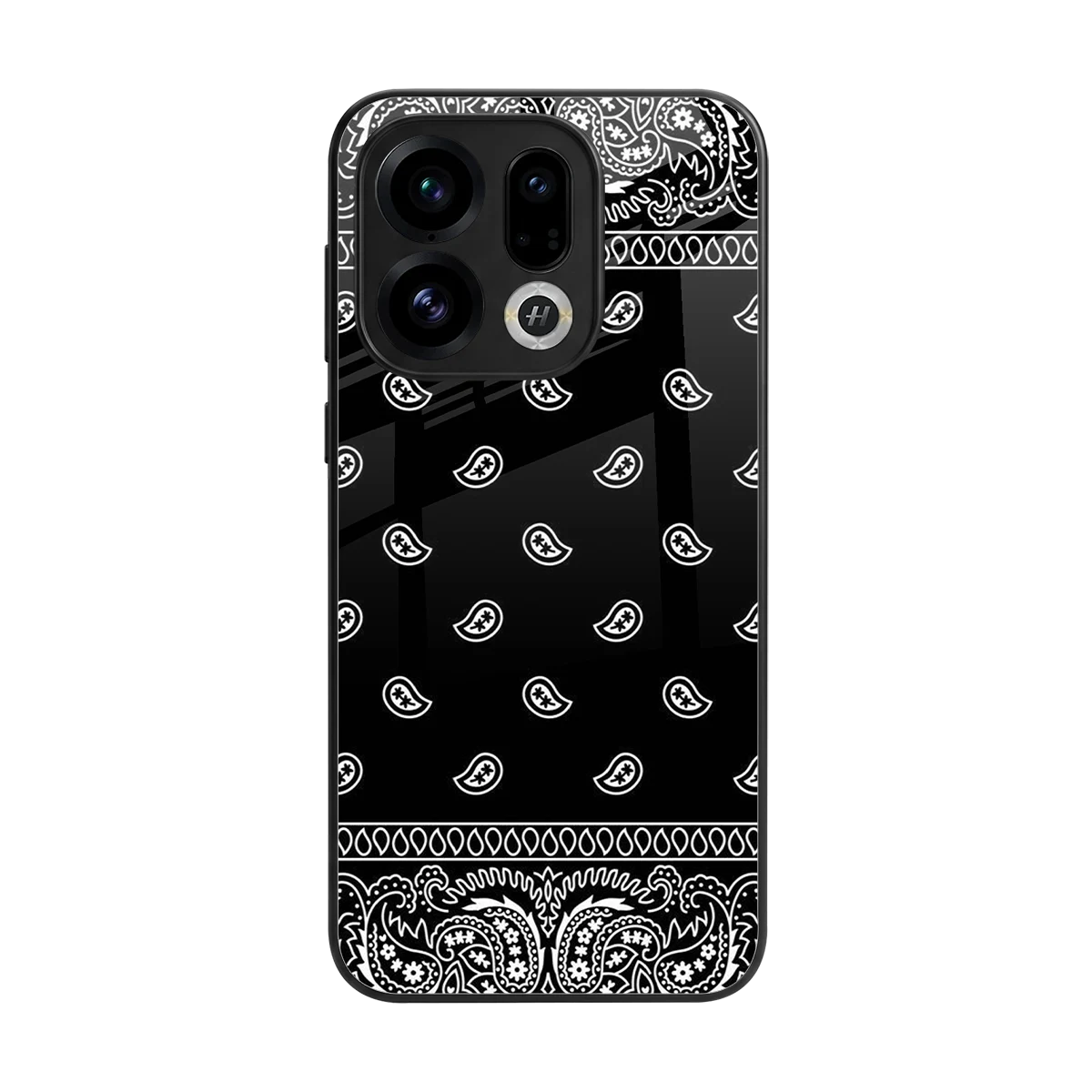 Paisley Black back phone cover | glass case for oppo find x9