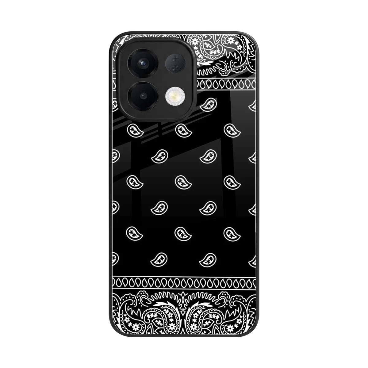 Paisley Black back phone cover | glass case for oppo k13 5g