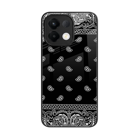 Paisley Black back phone cover | glass case for oppo k13 5g