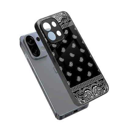 Paisley Black sleek oppo k13 5g cover with tempered glass back and TPU edges