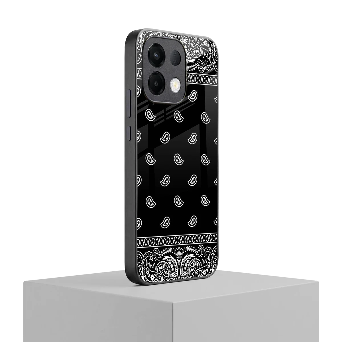Paisley Black oppo k13 5g mobile cover | shockproof glass phone case