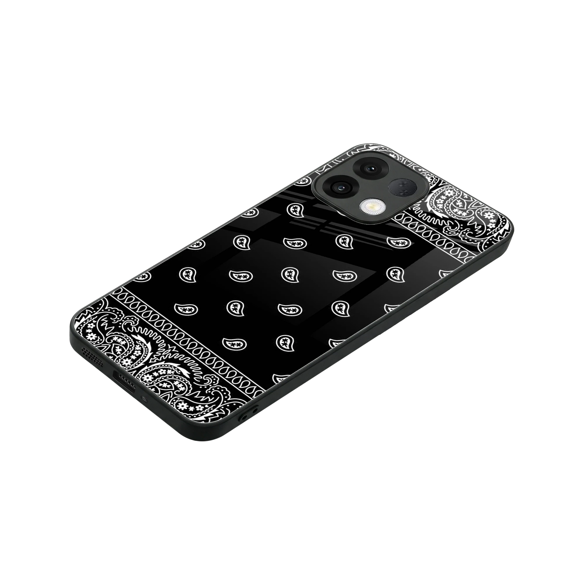 Paisley Black stylish phone case for oppo k13 5g | glossy glass and slim fit