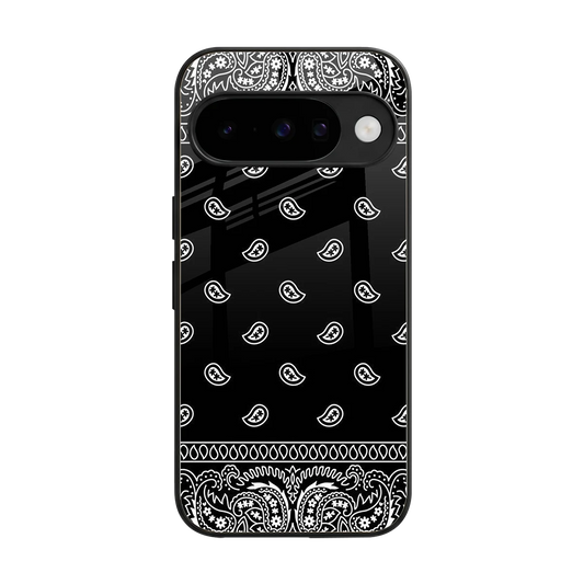 Paisley Black back phone cover | glass case for google pixel 10