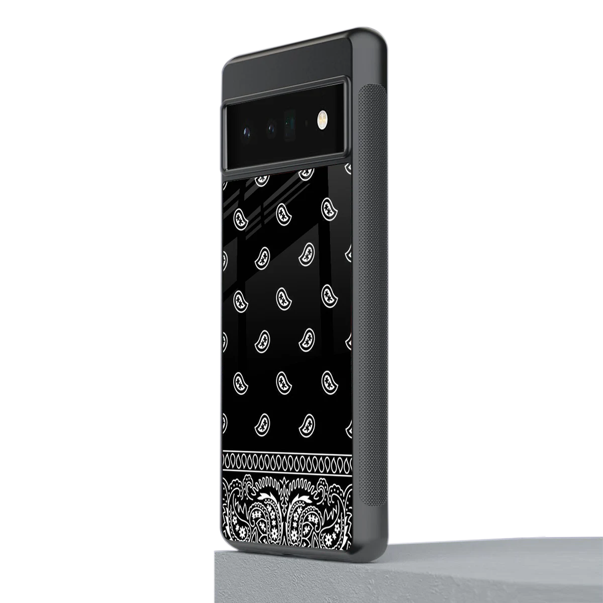 Paisley Black stylish phone case for google pixel 6 pro | glossy glass and slim fit