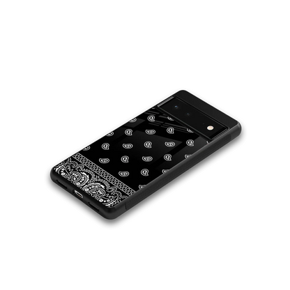 Paisley Black google pixel 6 mobile cover | shockproof glass phone case