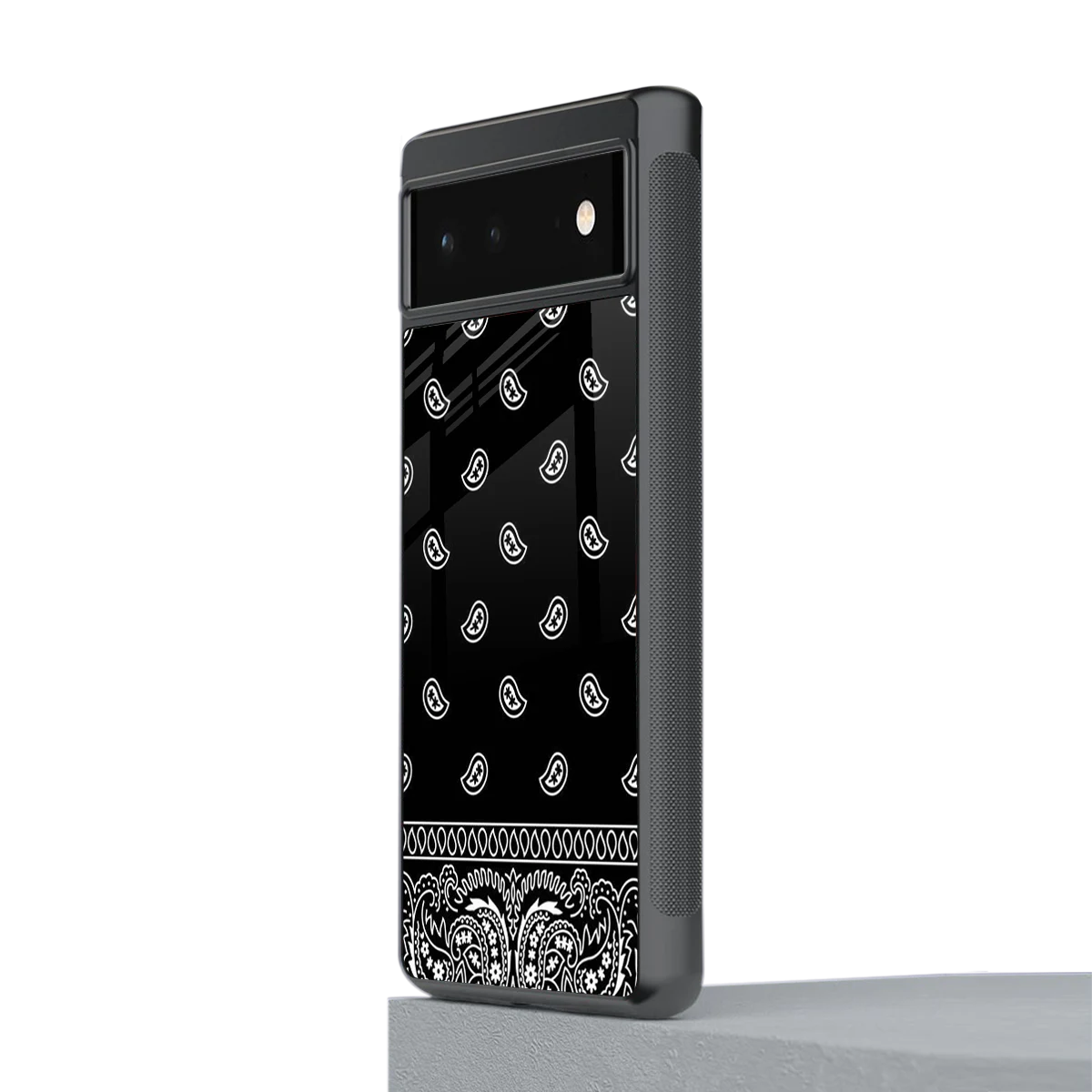 Paisley Black stylish phone case for google pixel 6 | glossy glass and slim fit