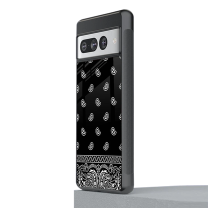 Paisley Black stylish phone case for google pixel 7 pro | glossy glass and slim fit