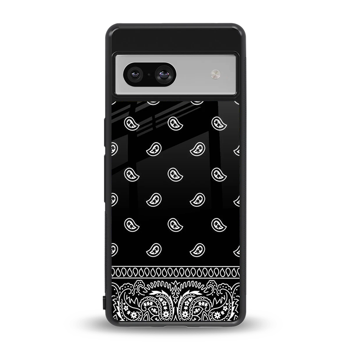 Paisley Black back phone cover | glass case for google pixel 7a