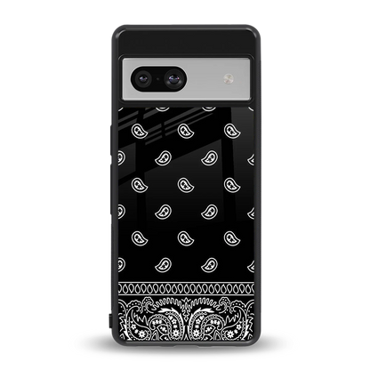 Paisley Black back phone cover | glass case for google pixel 7