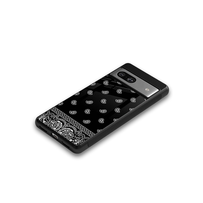 Paisley Black google pixel 7a mobile cover | shockproof glass phone case