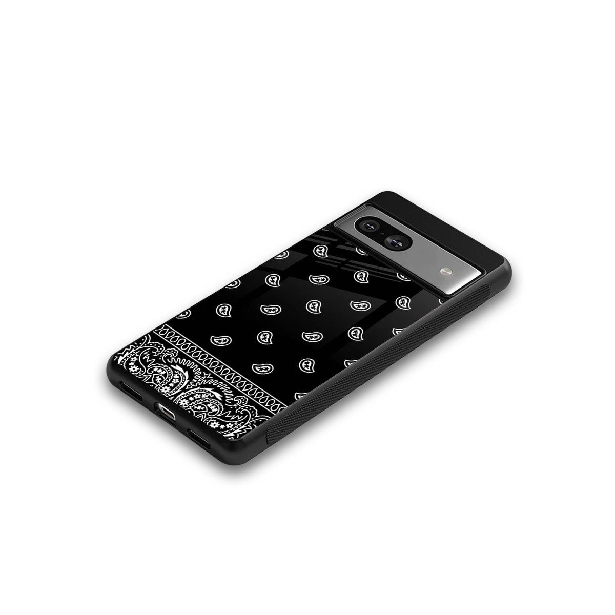 Paisley Black google pixel 7 mobile cover | shockproof glass phone case