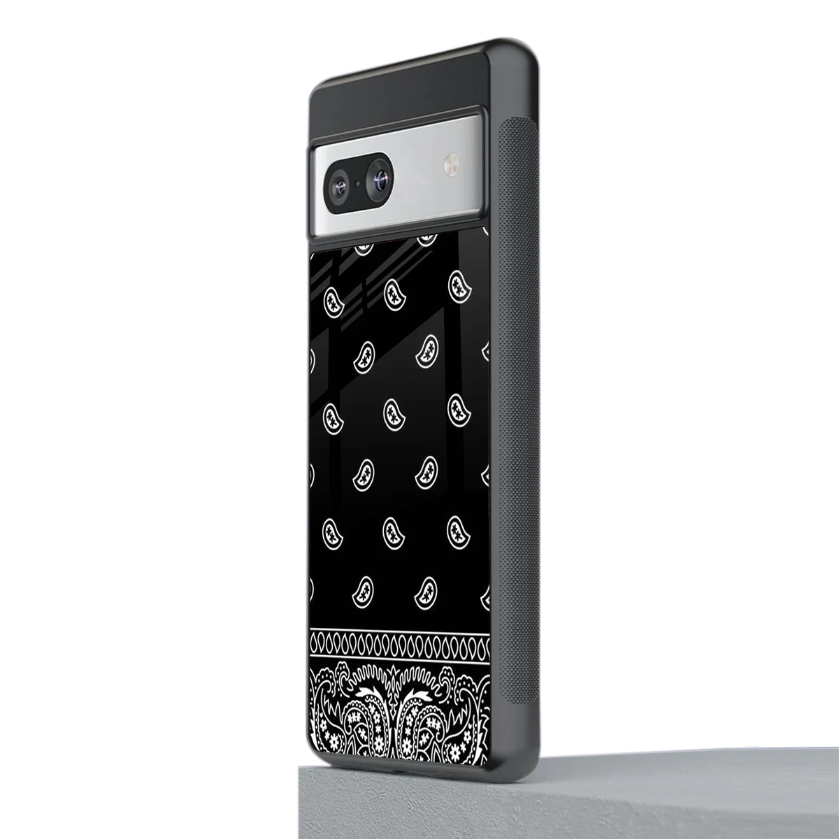 Paisley Black stylish phone case for google pixel 7 | glossy glass and slim fit
