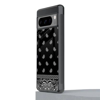 Paisley Black stylish phone case for google pixel 8 pro | glossy glass and slim fit