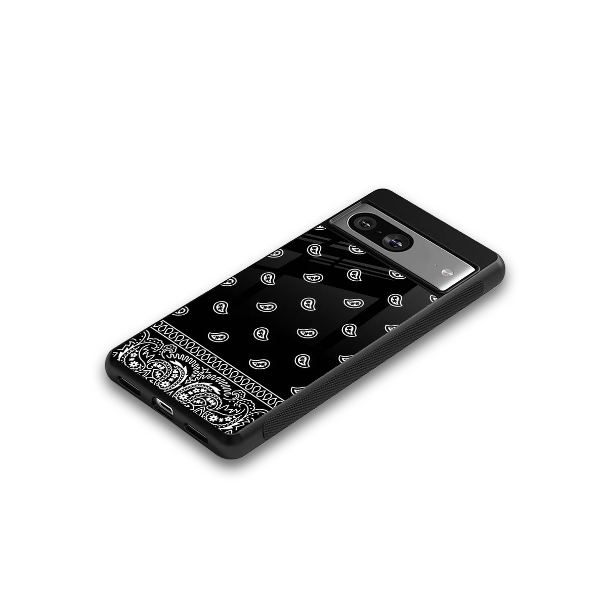 Paisley Black google pixel 8 mobile cover | shockproof glass phone case