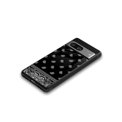 Paisley Black google pixel 8 mobile cover | shockproof glass phone case