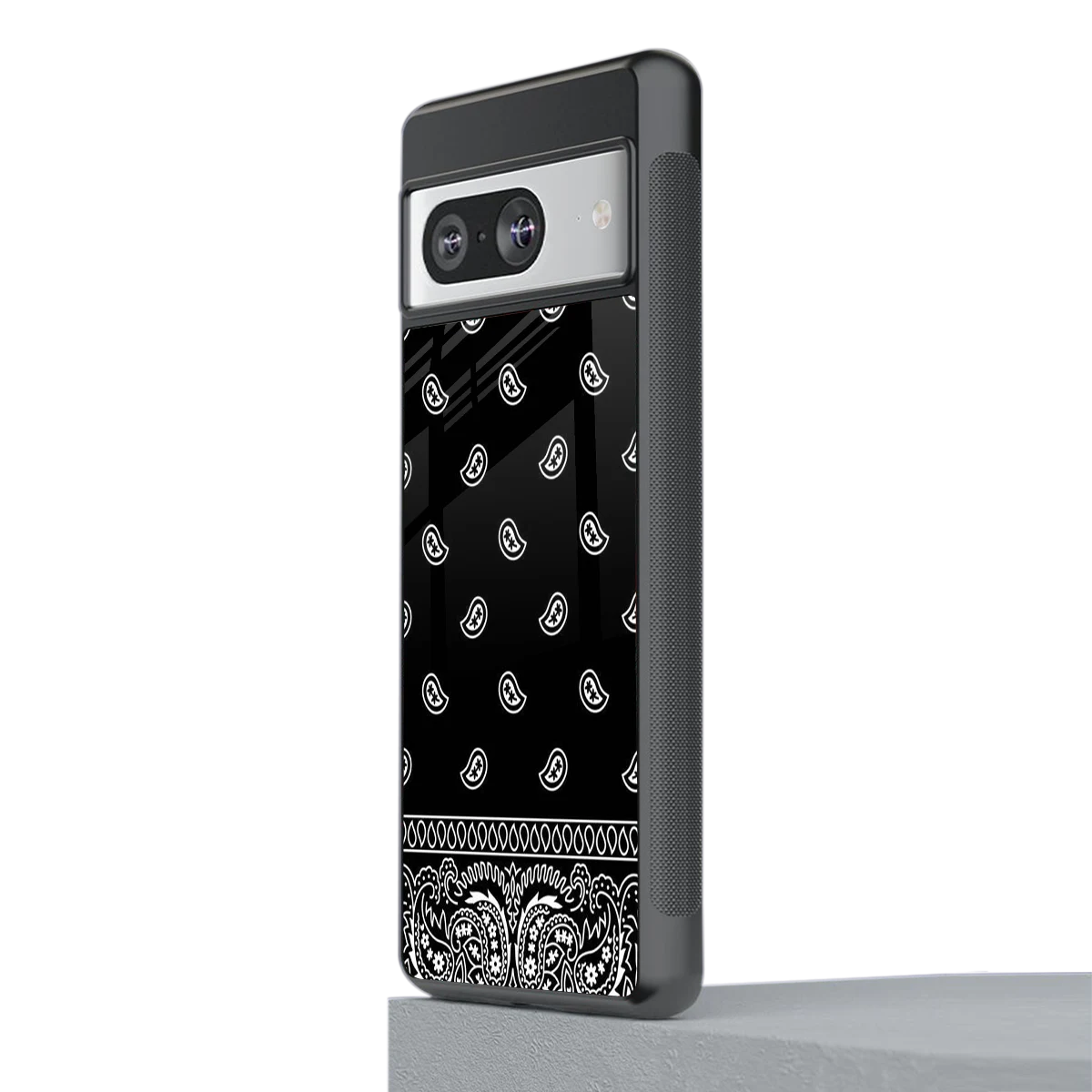 Paisley Black stylish phone case for google pixel 8 | glossy glass and slim fit