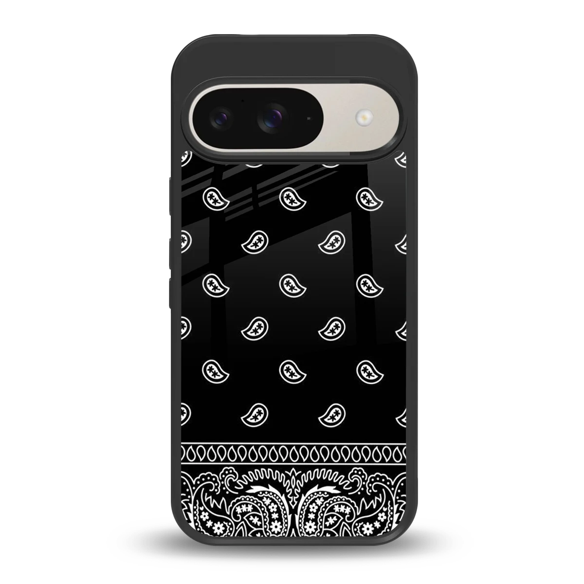 Paisley Black back phone cover | glass case for google pixel 9