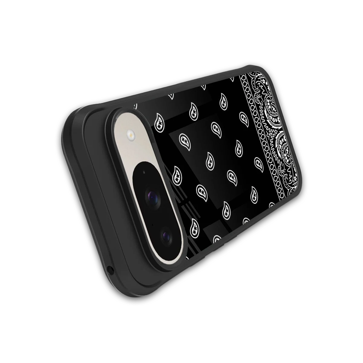 Paisley Black stylish phone case for google pixel 9 | glossy glass and slim fit