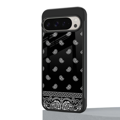 Paisley Black google pixel 9 pro xl mobile cover | shockproof glass phone case