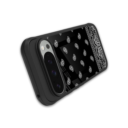 Paisley Black stylish phone case for google pixel 9 pro xl | glossy glass and slim fit