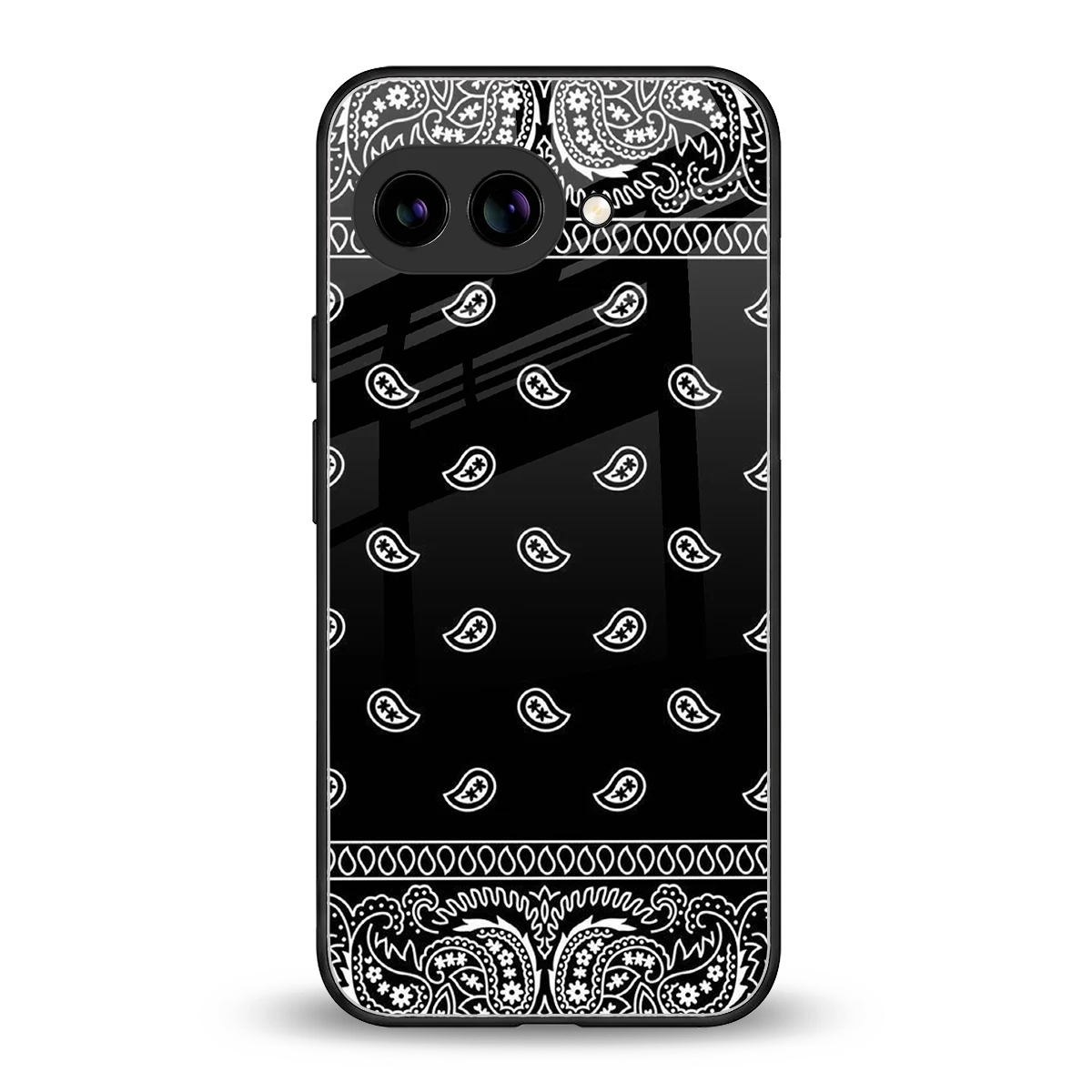 Paisley Black back phone cover | glass case for google pixel 10a