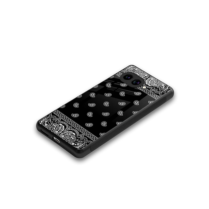 Paisley Black stylish phone case for google pixel 10a | glossy glass and slim fit
