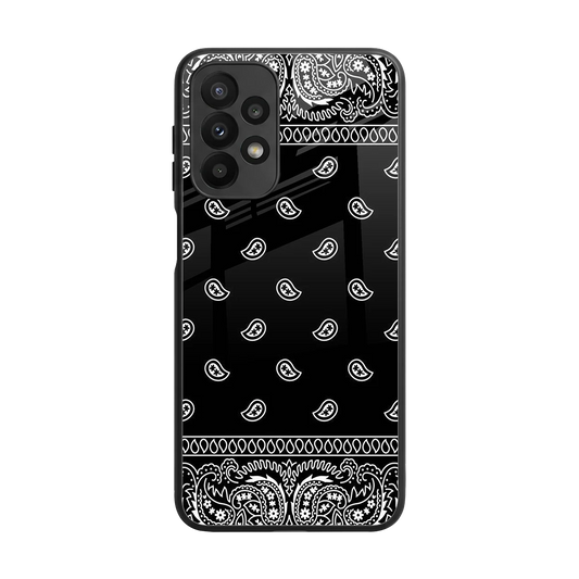 Paisley Black back phone cover | glass case for samsung galaxy a23