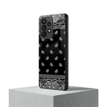 Paisley Black samsung galaxy a23 mobile cover | shockproof glass phone case