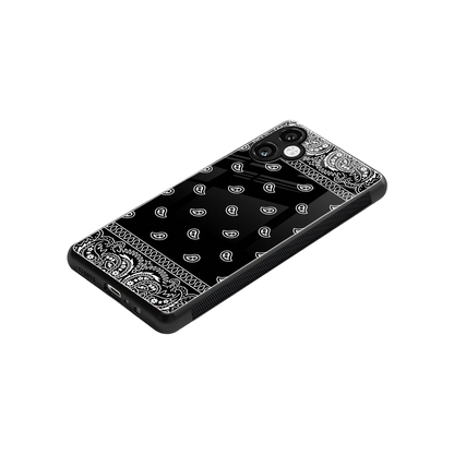 Paisley Black stylish phone case for samsung galaxy a06 5g | glossy glass and slim fit