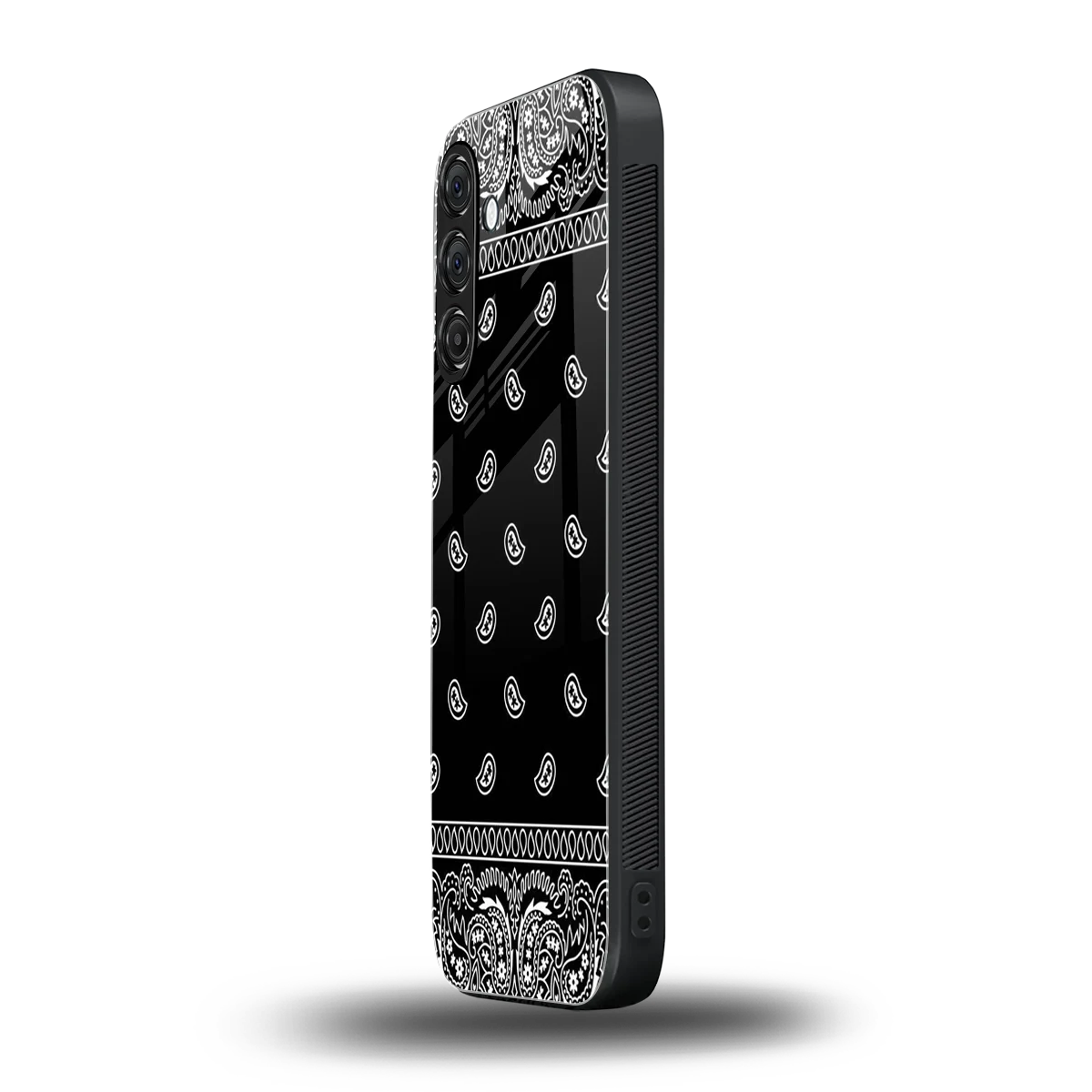 Paisley Black samsung galaxy a55 5g mobile cover | shockproof glass phone case