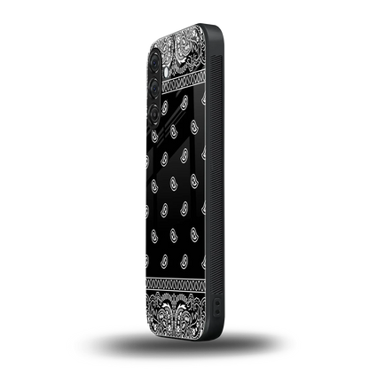 Paisley Black samsung galaxy a55 5g mobile cover | shockproof glass phone case