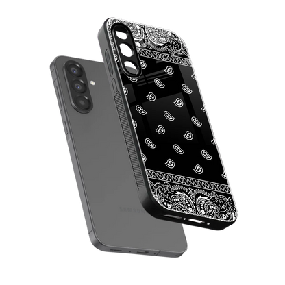 Paisley Black sleek samsung galaxy a17 5g cover with tempered glass back and TPU edges