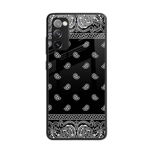 Paisley Black back phone cover | glass case for samsung galaxy s20 fe