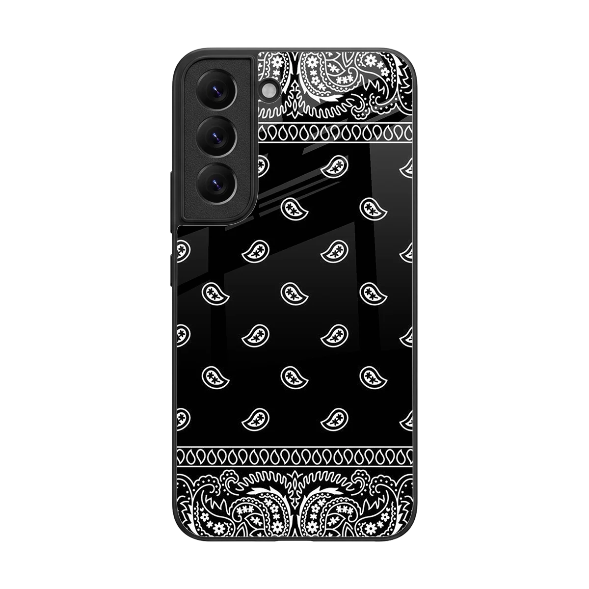 Paisley Black back phone cover | glass case for samsung galaxy s22